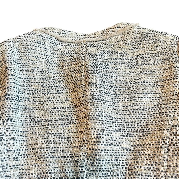 Karen Millen Cream Black Button-Down Blazer Jacket Tweed Work Size 10 Women's - Picture 6 of 10